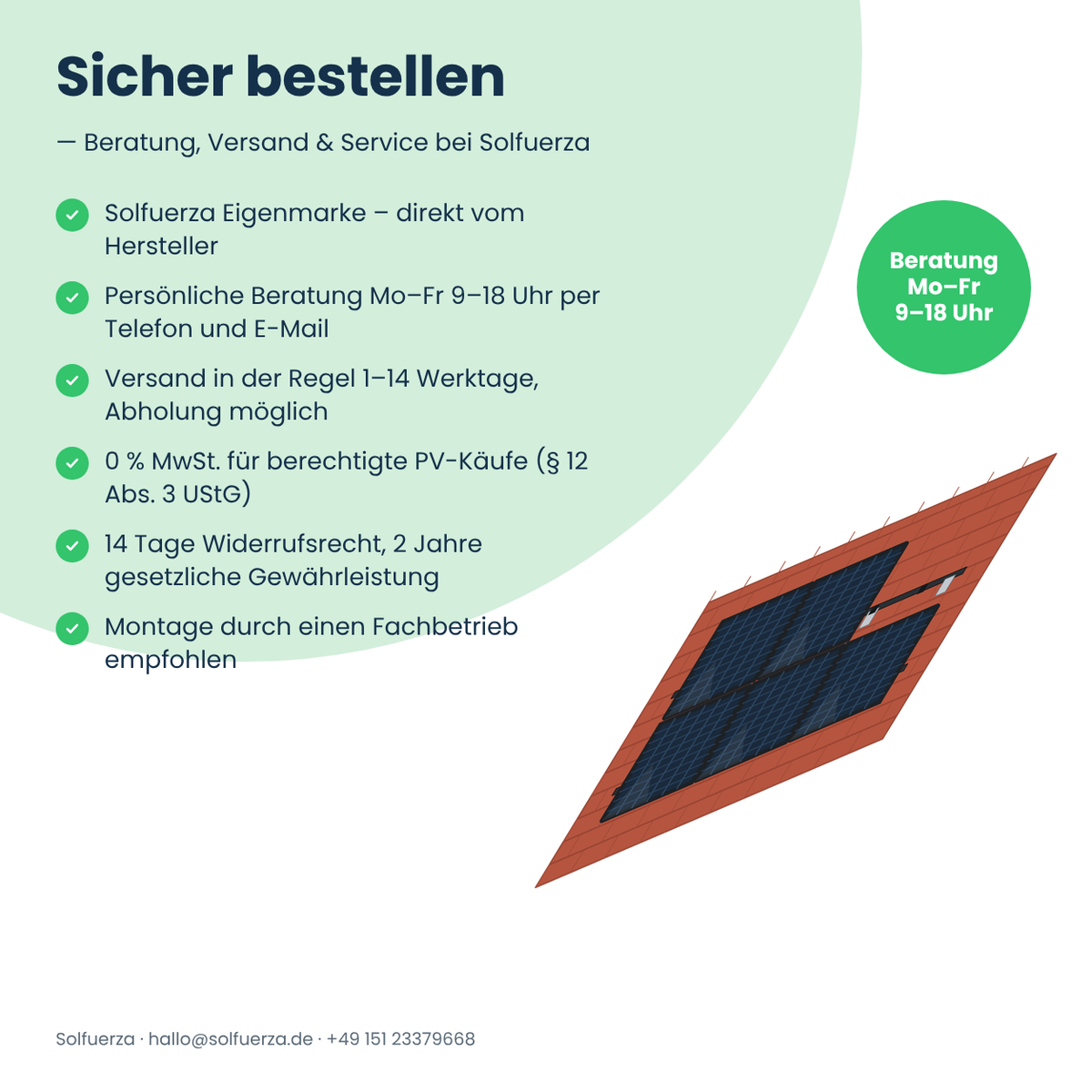Solfuerza PV-Montagesystem Schrägdach