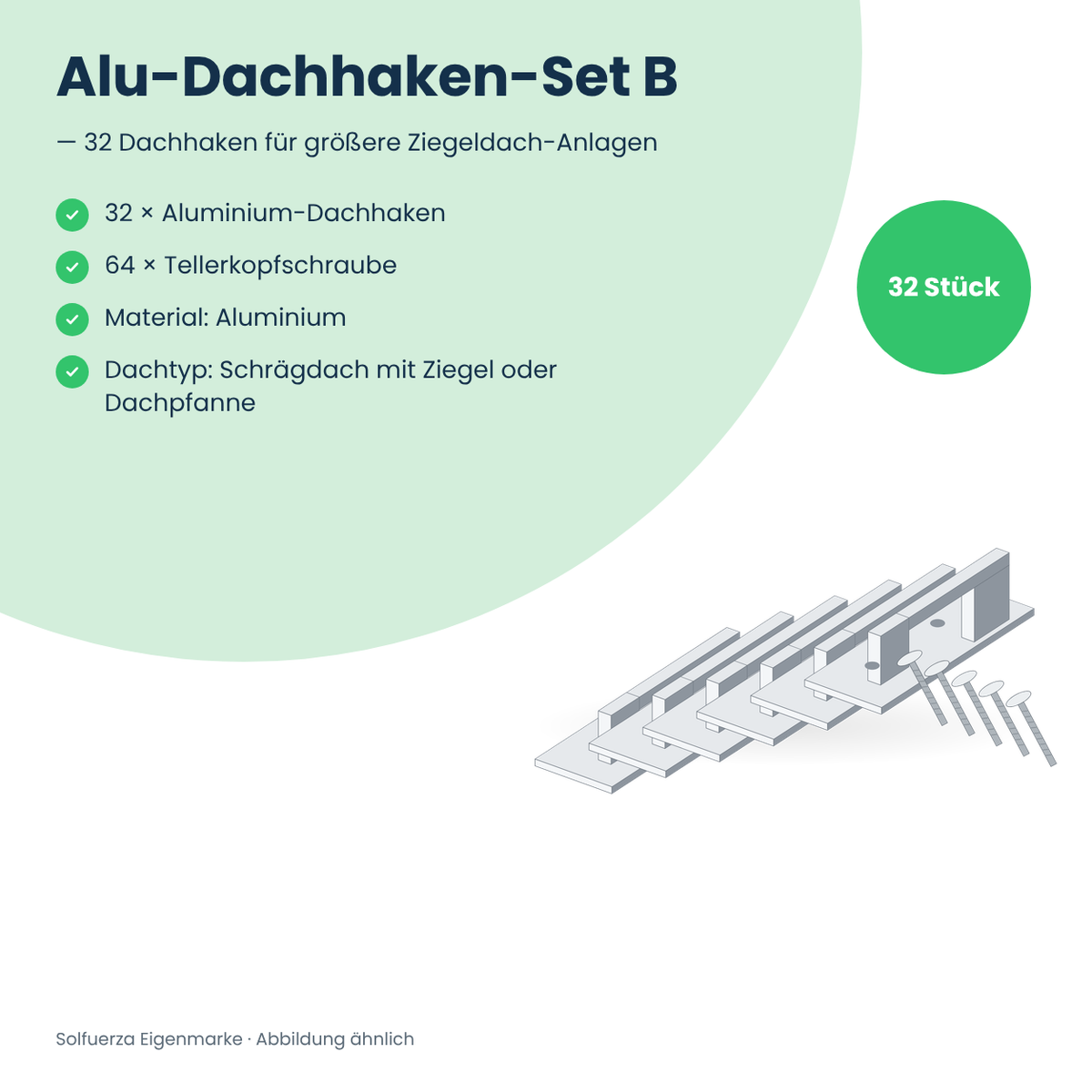 Solfuerza Alu-Dachhaken-Set B