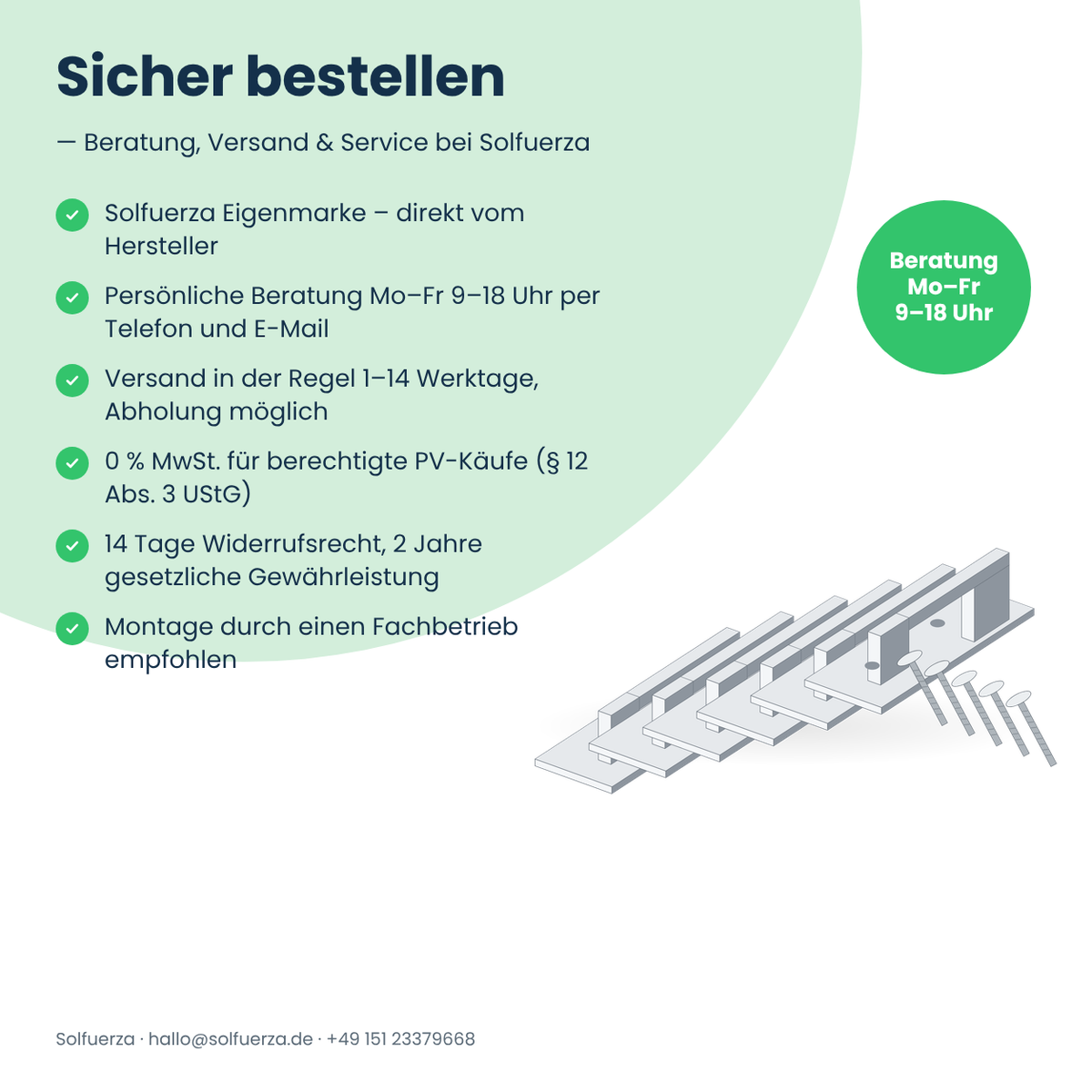 Solfuerza Alu-Dachhaken-Set B