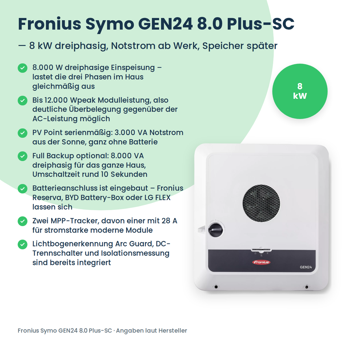 Fronius Symo GEN24 8.0 Plus-SC Hybrid-Wechselrichter 8 kW