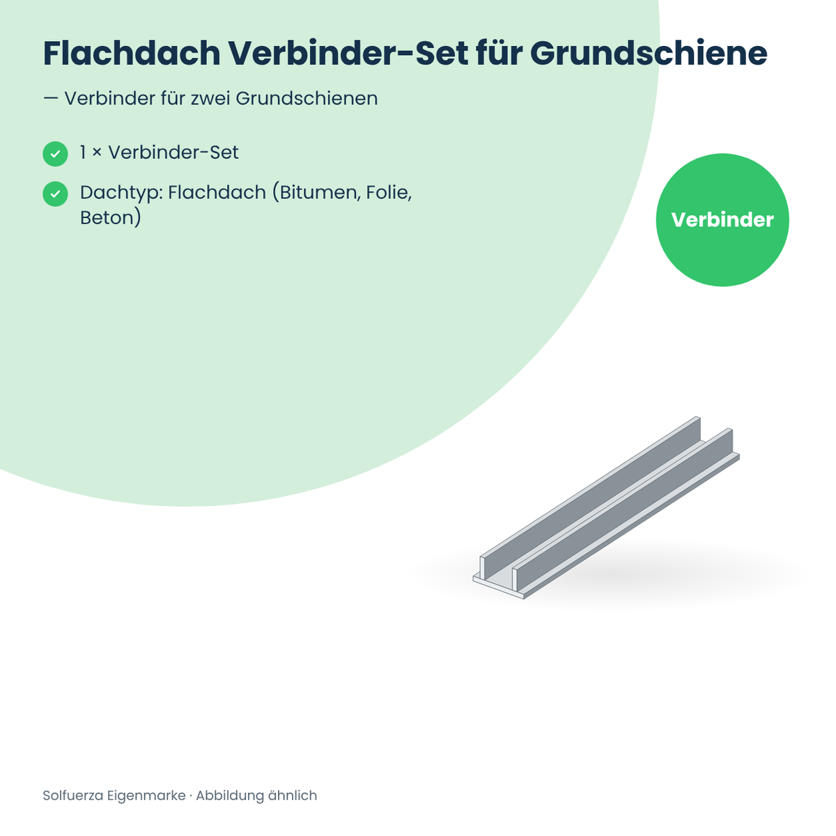 Solfuerza Flachdach Verbinder-Set für Grundschiene