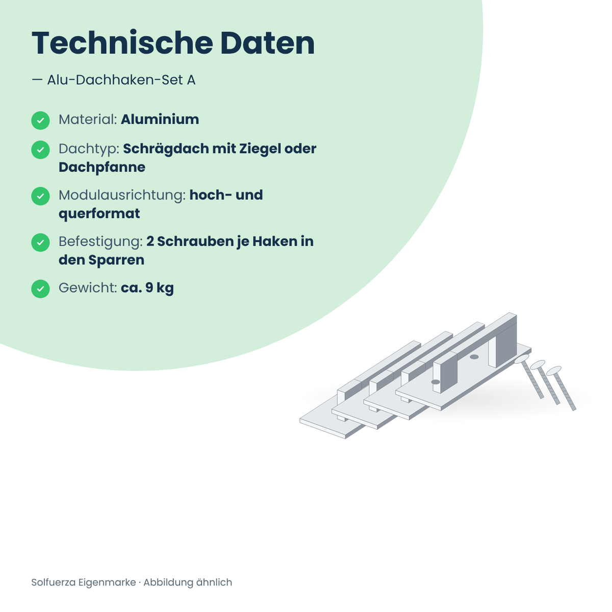 Solfuerza Alu-Dachhaken-Set A