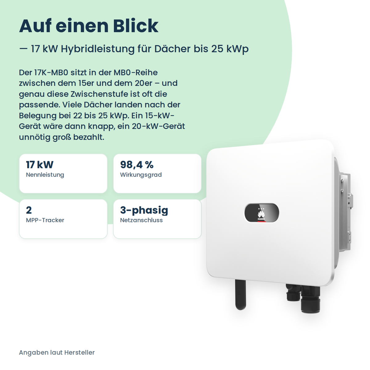 HUAWEI SUN2000-17K-MB0 Hybrid-Wechselrichter 17 kW