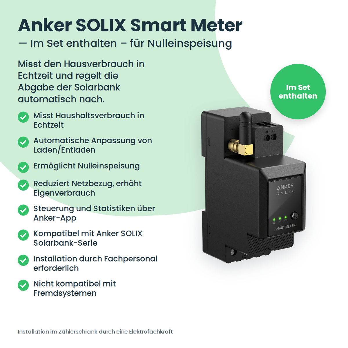 Smart Meter für Nulleinspeisung – im Balkonkraftwerk-Set enthalten