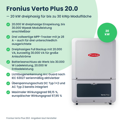 Fronius Verto Plus 20.0 Hybrid-Wechselrichter 20 kW