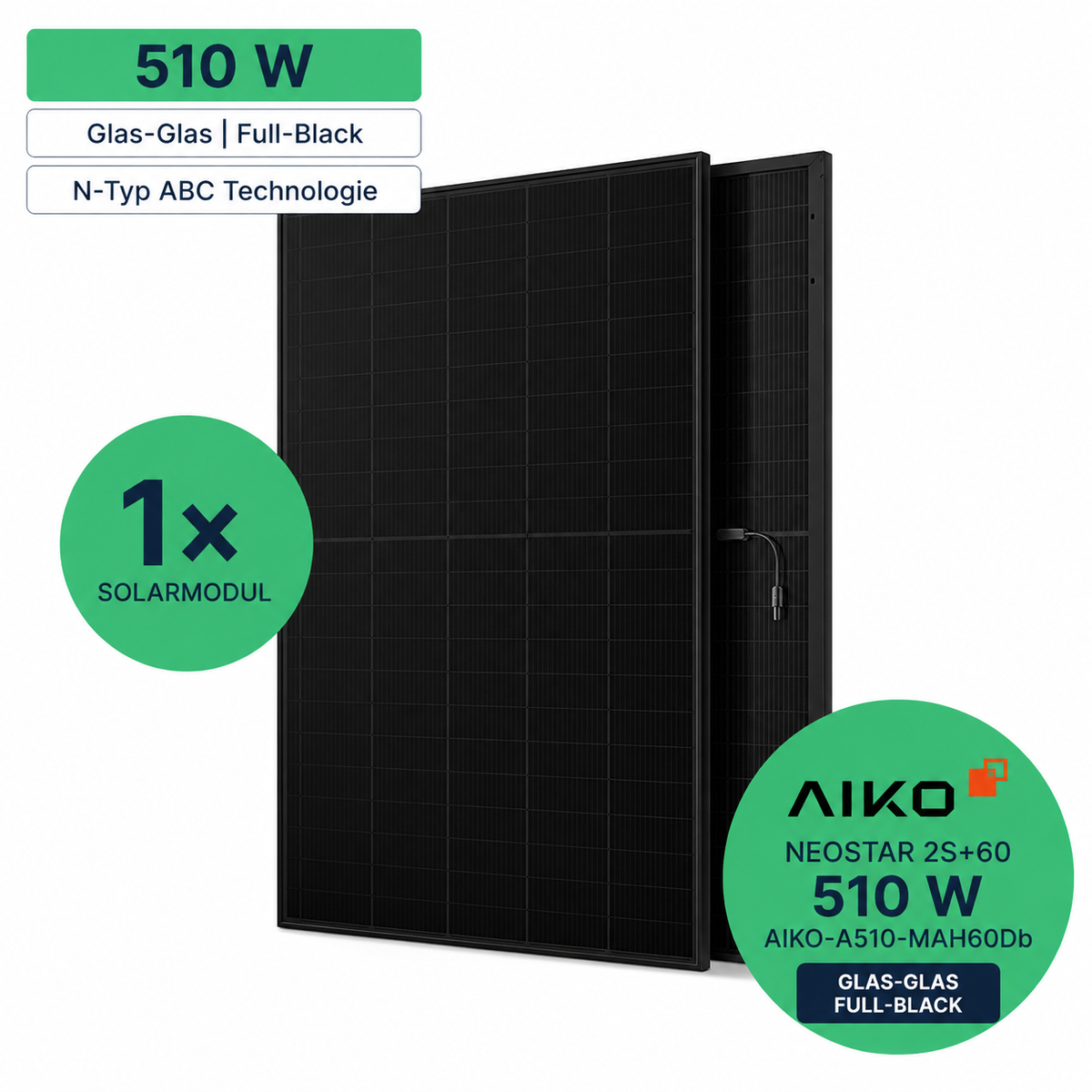 AIKO Neostar 2S+60 510 W Glas-Glas Full-Black Solarmodul (AIKO-A510-MAH60Db)