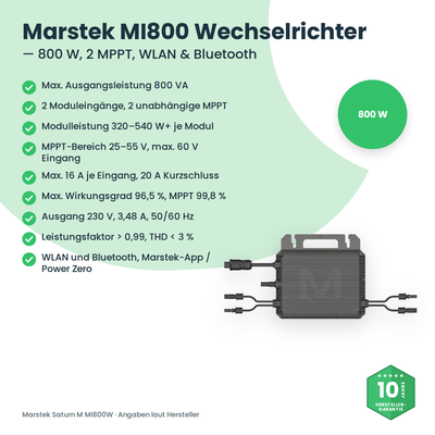 Marstek MI800 Mikrowechselrichter – technische Daten