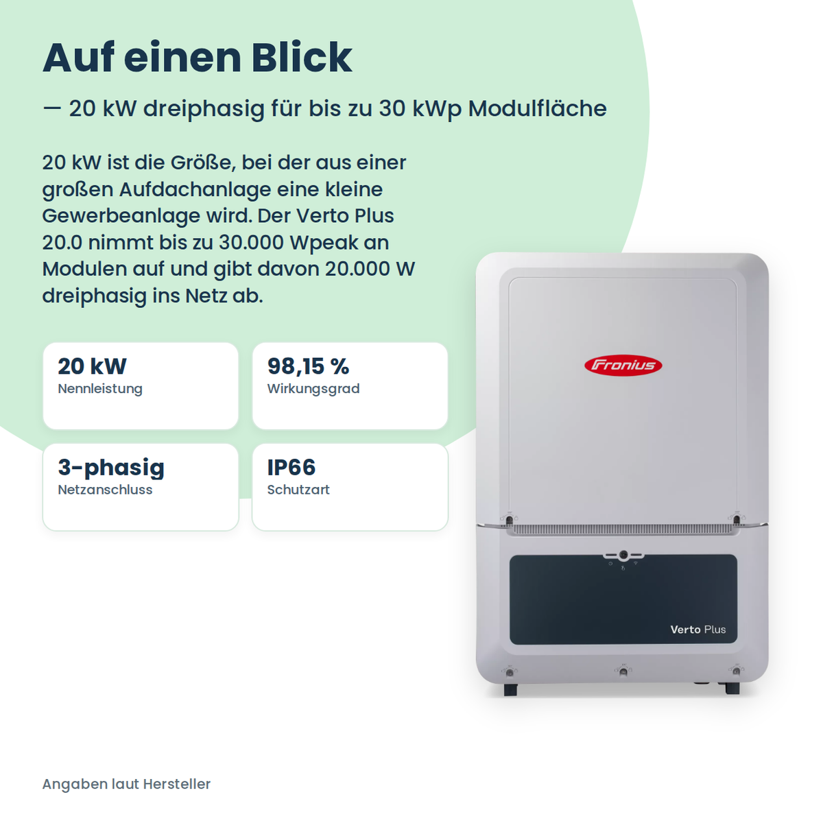 Fronius Verto Plus 20.0 Hybrid-Wechselrichter 20 kW