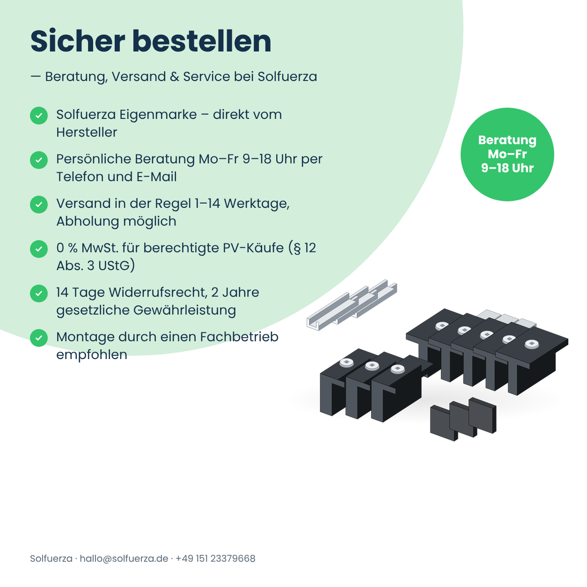 Solfuerza Zubehör-Set L für Schrägdach-Montagesystem
