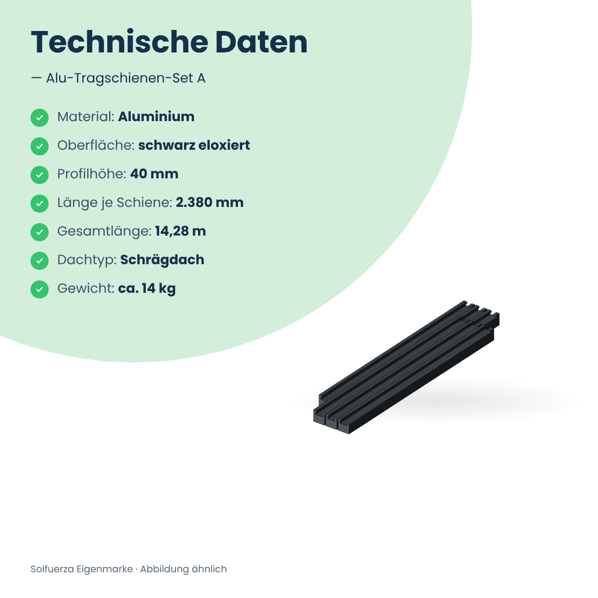 Solfuerza Alu-Tragschienen-Set A