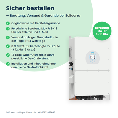 Deye SUN-29.9K-SG02HP3-EU – 29,9 kW Hybrid-Wechselrichter dreiphasig für Hochvolt-Speicher