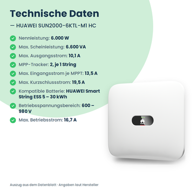 HUAWEI SUN2000-6KTL-M1 HC Hybrid-Wechselrichter 6 kW