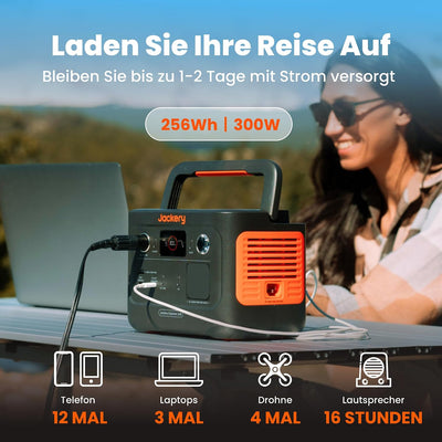 Jackery Explorer 240 v2 Tragbare Powerstation, 256Wh LiFePO4 Solargenerator mit 300W AC/100W USB-C Ausgang, Outdoor Generator für Camping, Reise, Notfall
