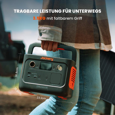 Jackery Explorer 240 v2 Tragbare Powerstation, 256Wh LiFePO4 Solargenerator mit 300W AC/100W USB-C Ausgang, Outdoor Generator für Camping, Reise, Notfall