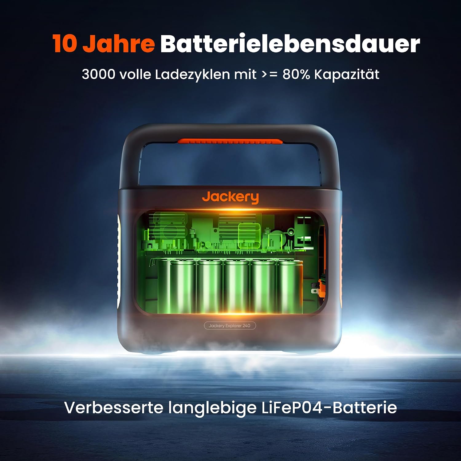 Jackery Explorer 240 v2 Tragbare Powerstation, 256Wh LiFePO4 Solargenerator mit 300W AC/100W USB-C Ausgang, Outdoor Generator für Camping, Reise, Notfall