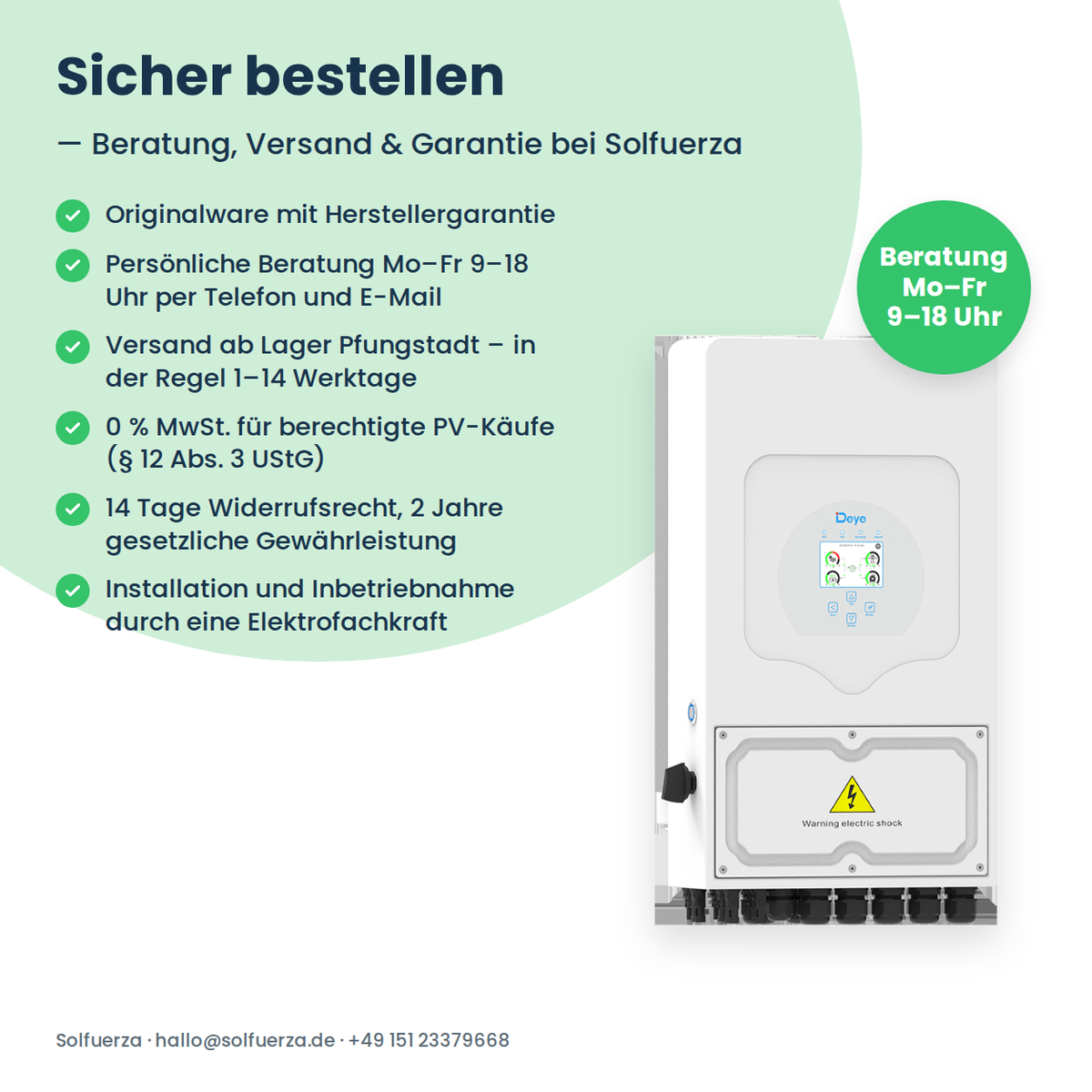 Deye SUN-5K-SG05LP1-EU-PLUS – 5 kW Hybrid-Wechselrichter einphasig für Niedervolt-Speicher