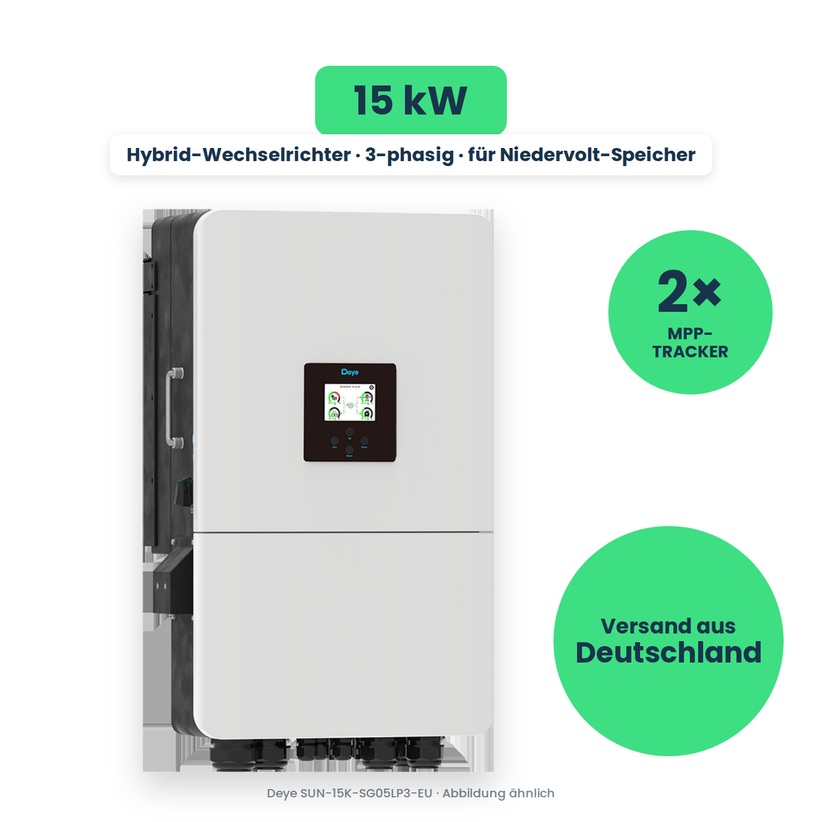 Deye SUN-15K-SG05LP3-EU – Hybrid-Wechselrichter, freigestellt