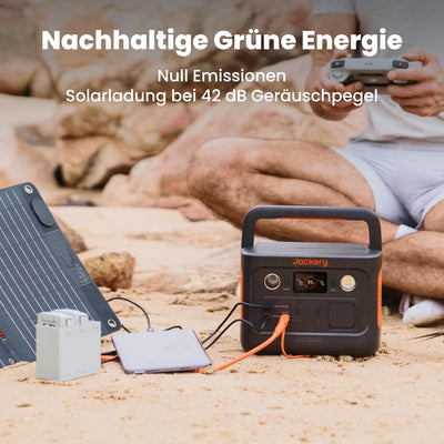 Jackery Explorer 240 v2 Tragbare Powerstation, 256Wh LiFePO4 Solargenerator mit 300W AC/100W USB-C Ausgang, Outdoor Generator für Camping, Reise, Notfall