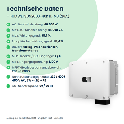 HUAWEI SUN2000-40KTL-M3 (26A) String-Wechselrichter 40 kW
