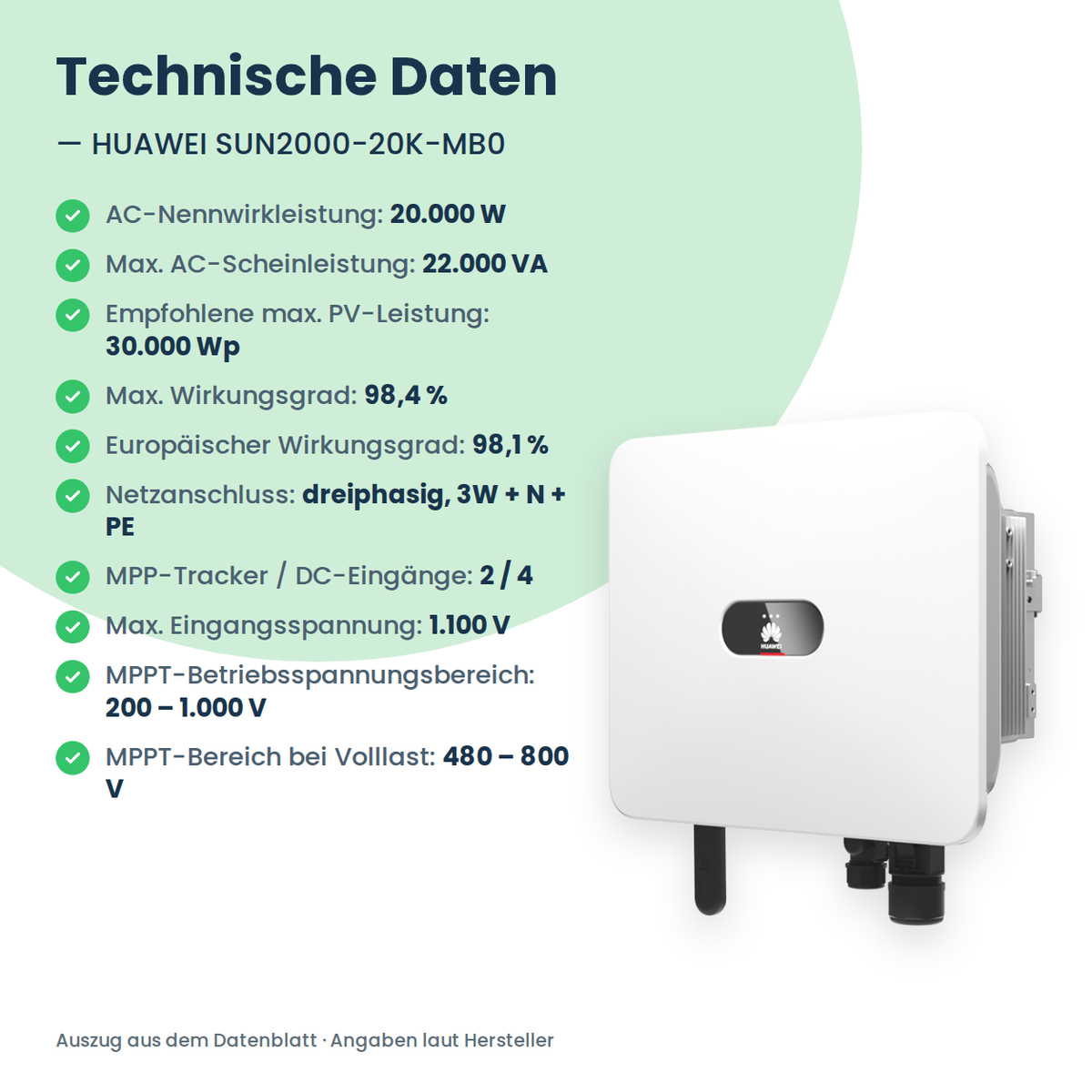 HUAWEI SUN2000-20K-MB0 Hybrid-Wechselrichter 20 kW