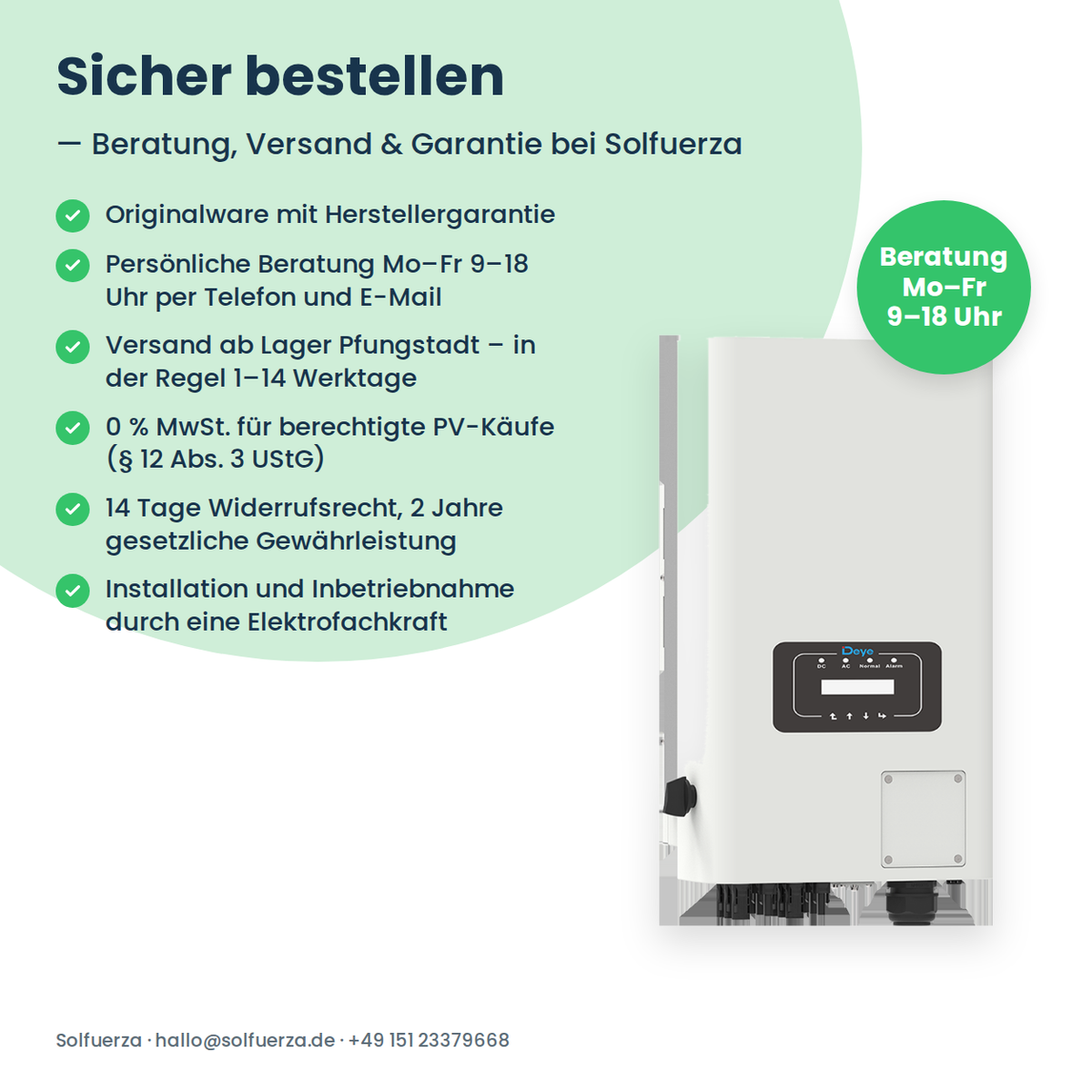 Deye SUN-30K-G04 – 30 kW String-Wechselrichter dreiphasig mit bis zu 4 MPP-Trackern