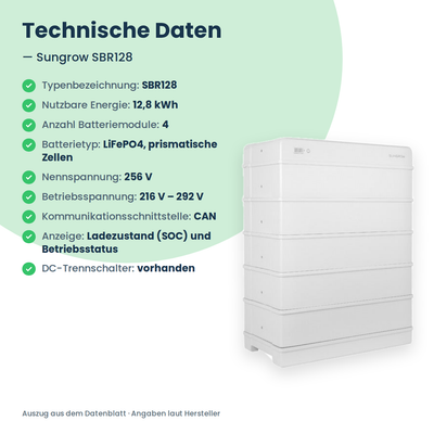 Sungrow SBR128 Hochvolt-Batteriespeicher 12,8 kWh