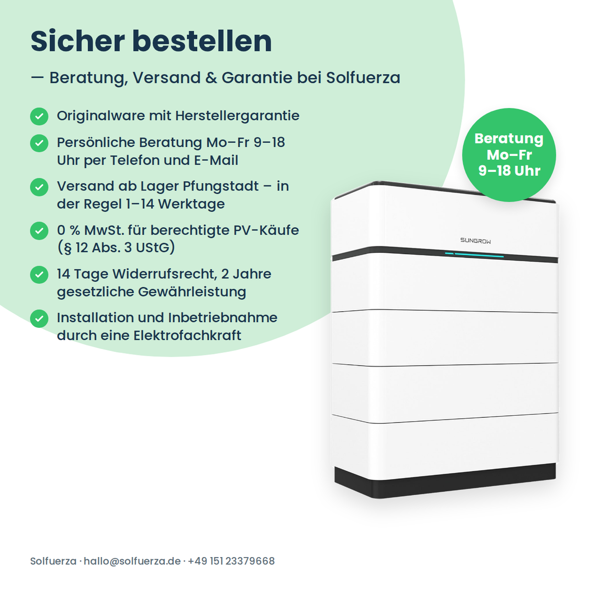Sungrow SBH100 Hochvolt-Batteriespeicher 10,0 kWh