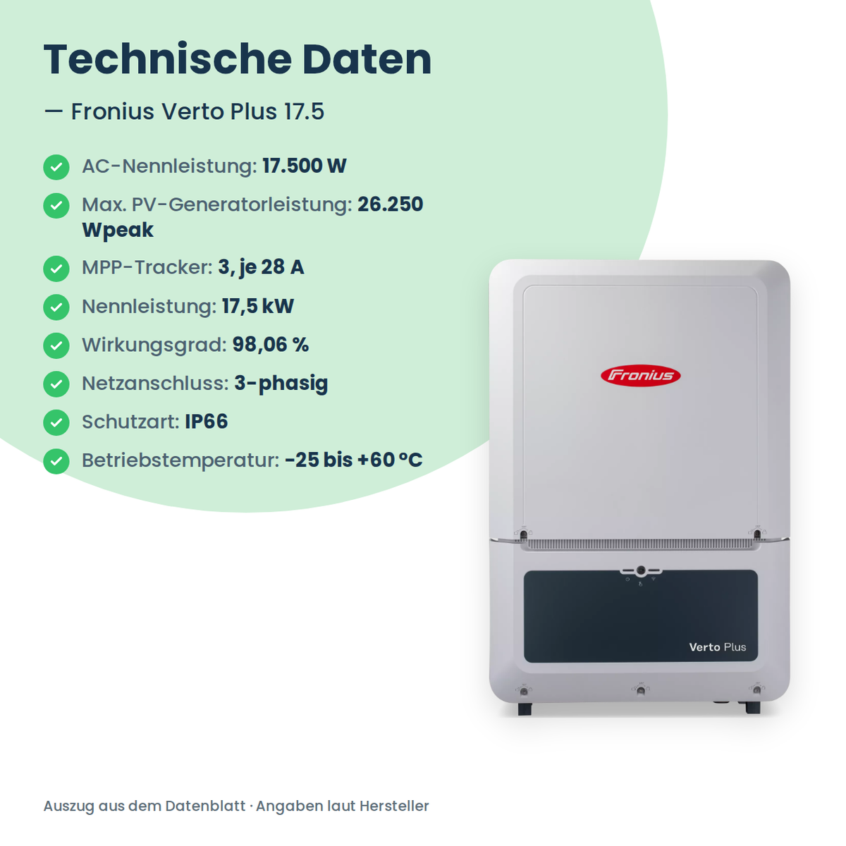 Fronius Verto Plus 17.5 Hybrid-Wechselrichter 17,5 kW