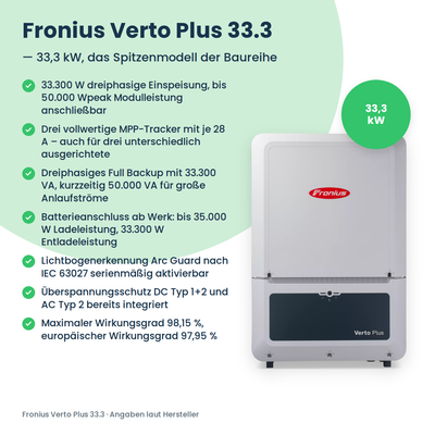 Fronius Verto Plus 33.3 Hybrid-Wechselrichter 33,3 kW