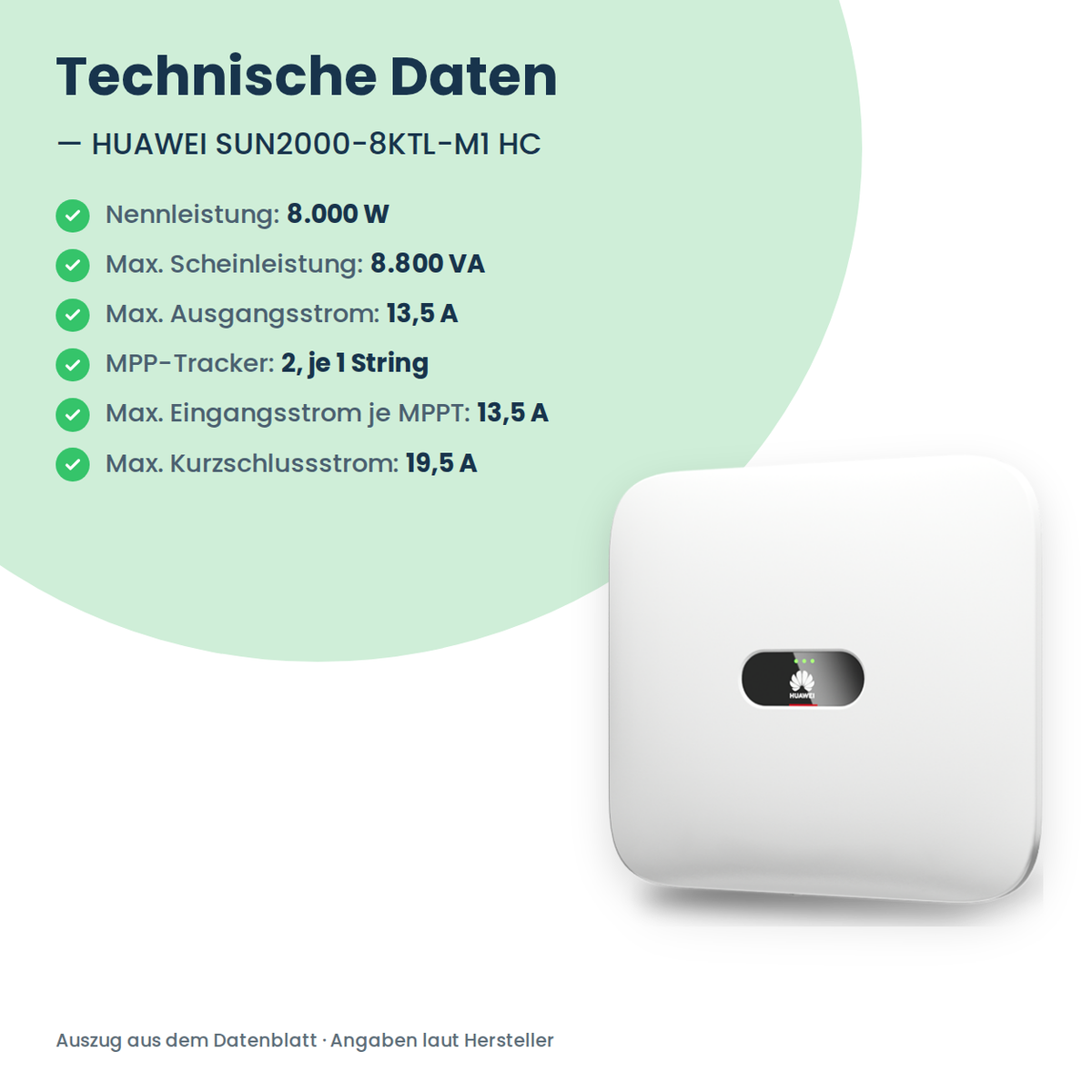 HUAWEI SUN2000-8KTL-M1 HC Hybrid-Wechselrichter 8 kW