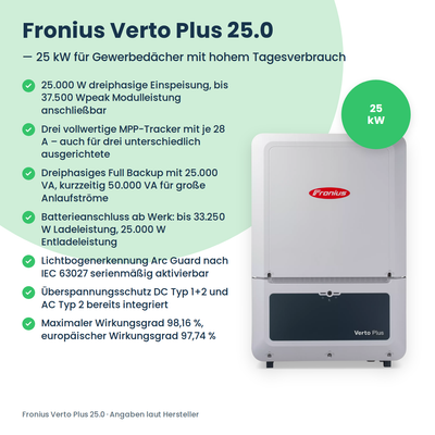 Fronius Verto Plus 25.0 Hybrid-Wechselrichter 25 kW