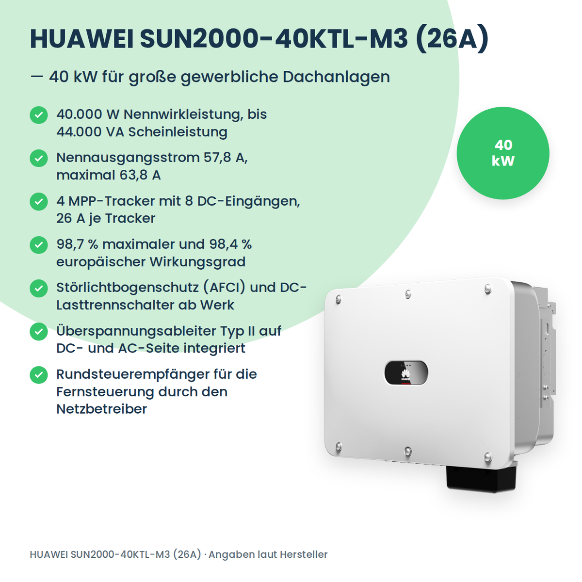 HUAWEI SUN2000-40KTL-M3 (26A) String-Wechselrichter 40 kW