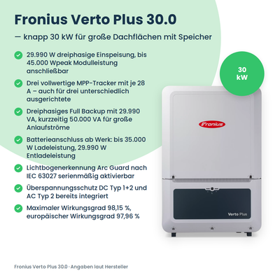 Fronius Verto Plus 30.0 Hybrid-Wechselrichter 30 kW