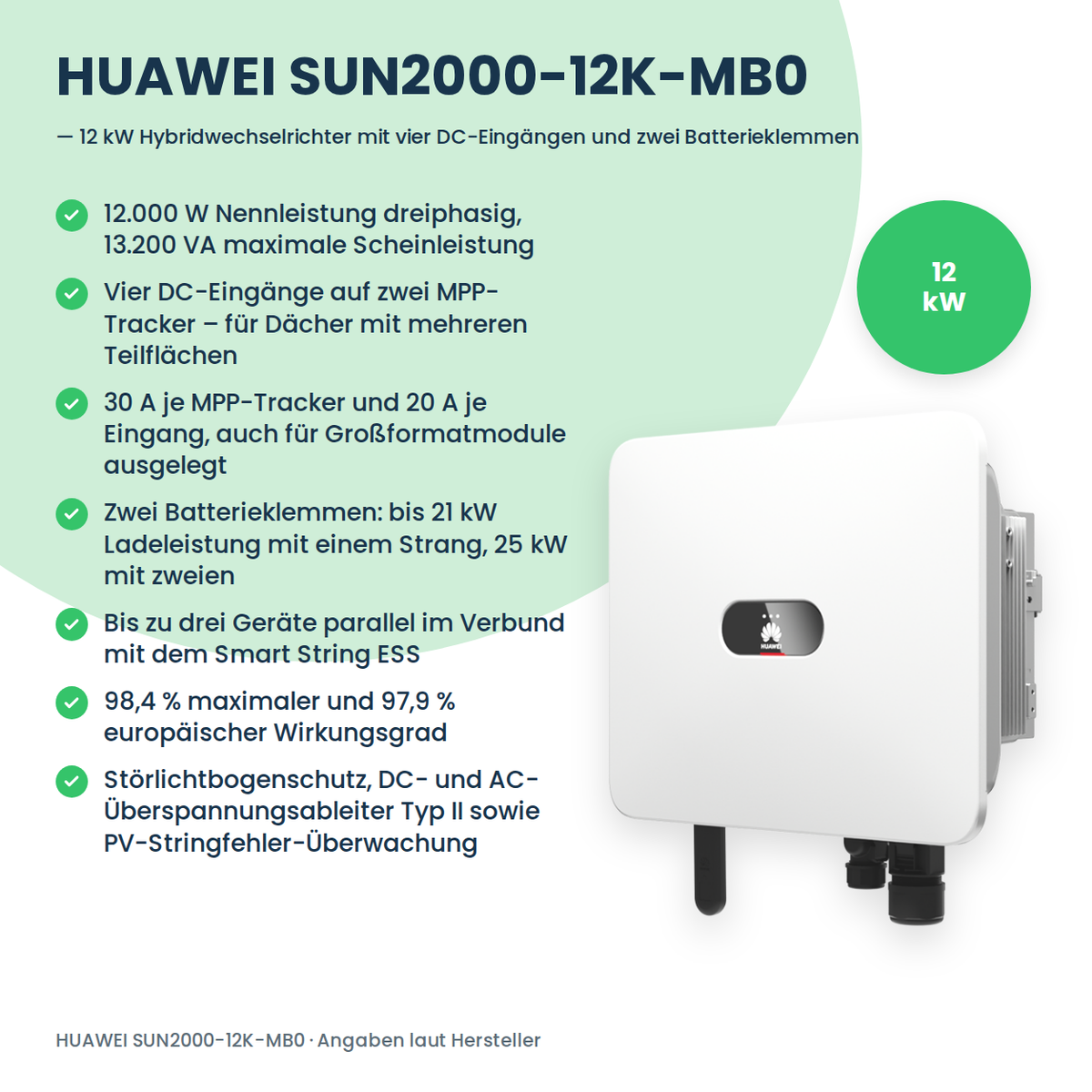 HUAWEI SUN2000-12K-MB0 Hybrid-Wechselrichter 12 kW