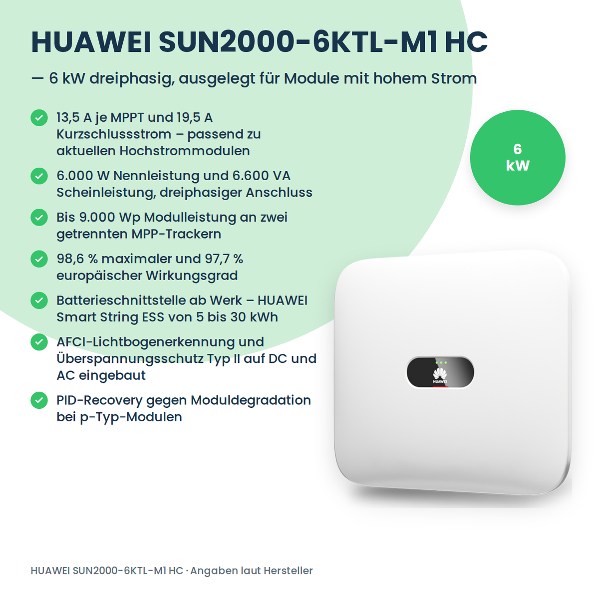 HUAWEI SUN2000-6KTL-M1 HC Hybrid-Wechselrichter 6 kW