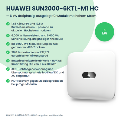HUAWEI SUN2000-6KTL-M1 HC Hybrid-Wechselrichter 6 kW