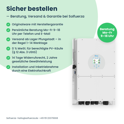 Deye SUN-10K-SG01HP3-EU-DM2 – 10 kW Hybrid-Wechselrichter dreiphasig für Hochvolt-Speicher