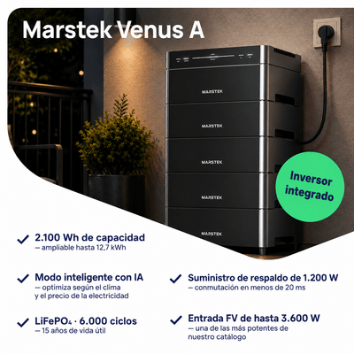 Marstek Venus A – 4 entradas MPPT independientes panel solar