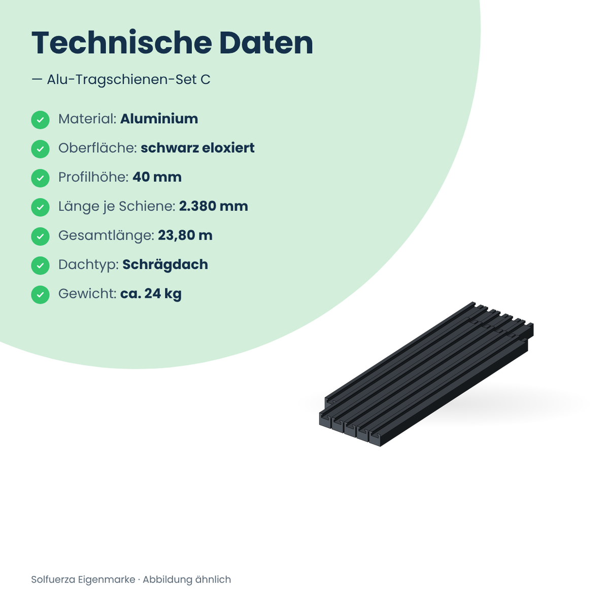 Solfuerza Alu-Tragschienen-Set C