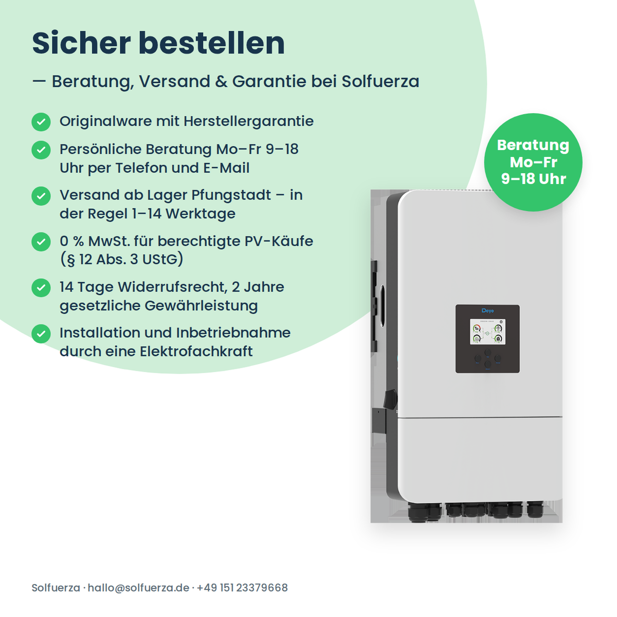 Deye SUN-12K-SG05LP3-EU – 12 kW Hybrid-Wechselrichter dreiphasig für Niedervolt-Speicher
