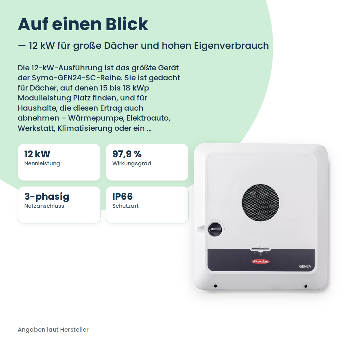 Fronius Symo GEN24 12.0 Plus-SC Hybrid-Wechselrichter 12 kW