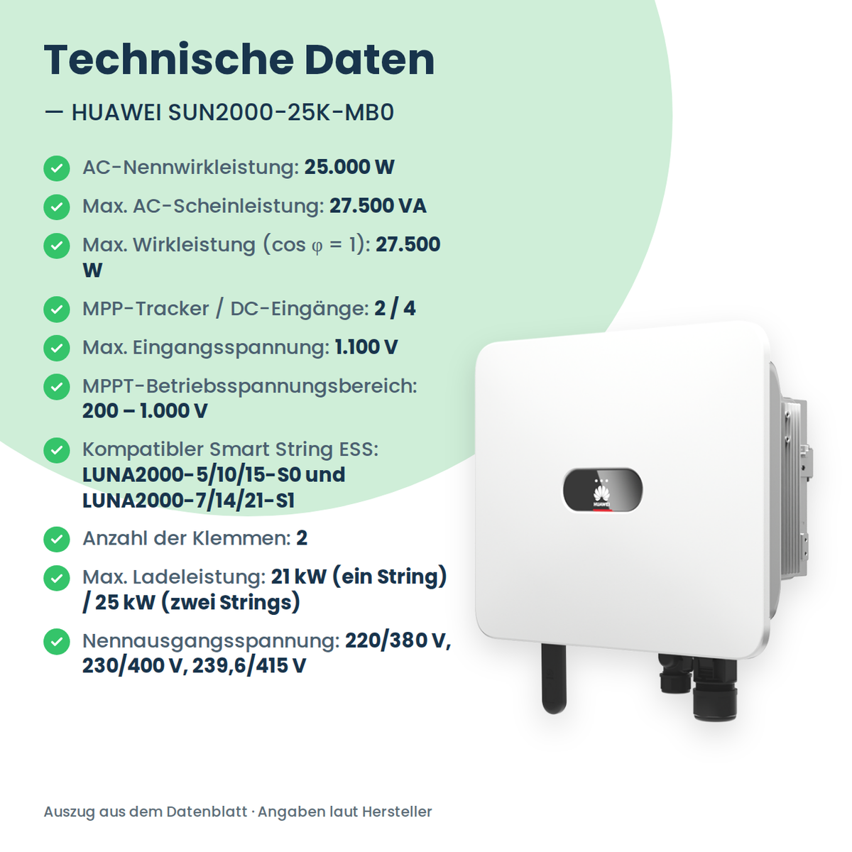 HUAWEI SUN2000-25K-MB0 Hybrid-Wechselrichter 25 kW
