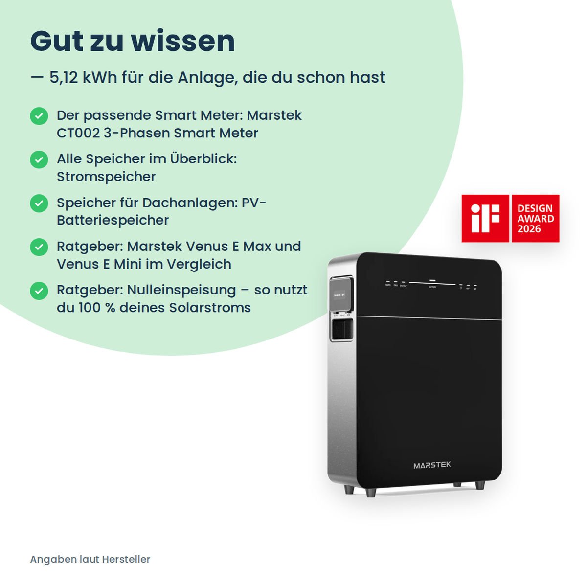 Marstek Venus E Gen 3.0 – 5,12 kWh AC-Speicher