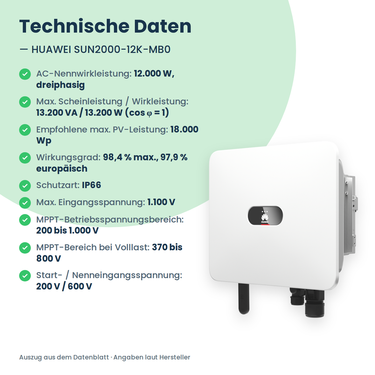 HUAWEI SUN2000-12K-MB0 Hybrid-Wechselrichter 12 kW