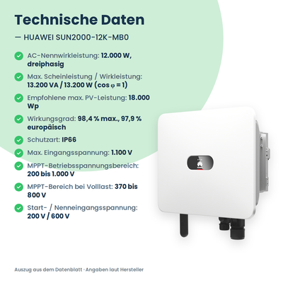 HUAWEI SUN2000-12K-MB0 Hybrid-Wechselrichter 12 kW