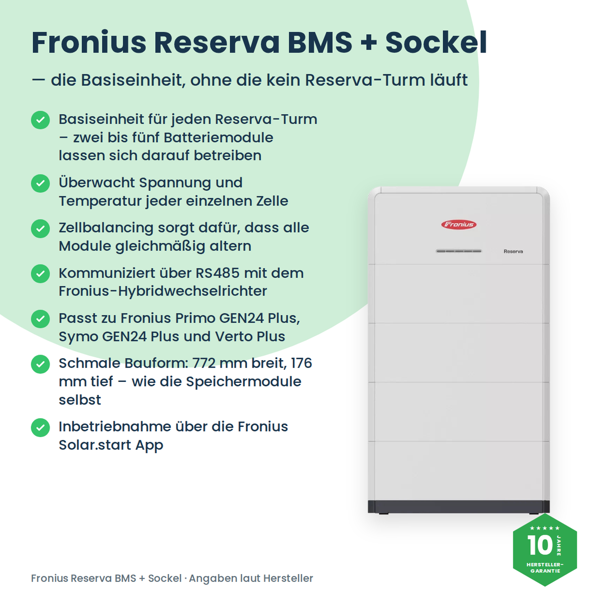 Fronius Reserva BMS + Sockel