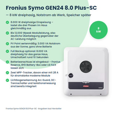 Fronius Symo GEN24 8.0 Plus-SC Hybrid-Wechselrichter 8 kW