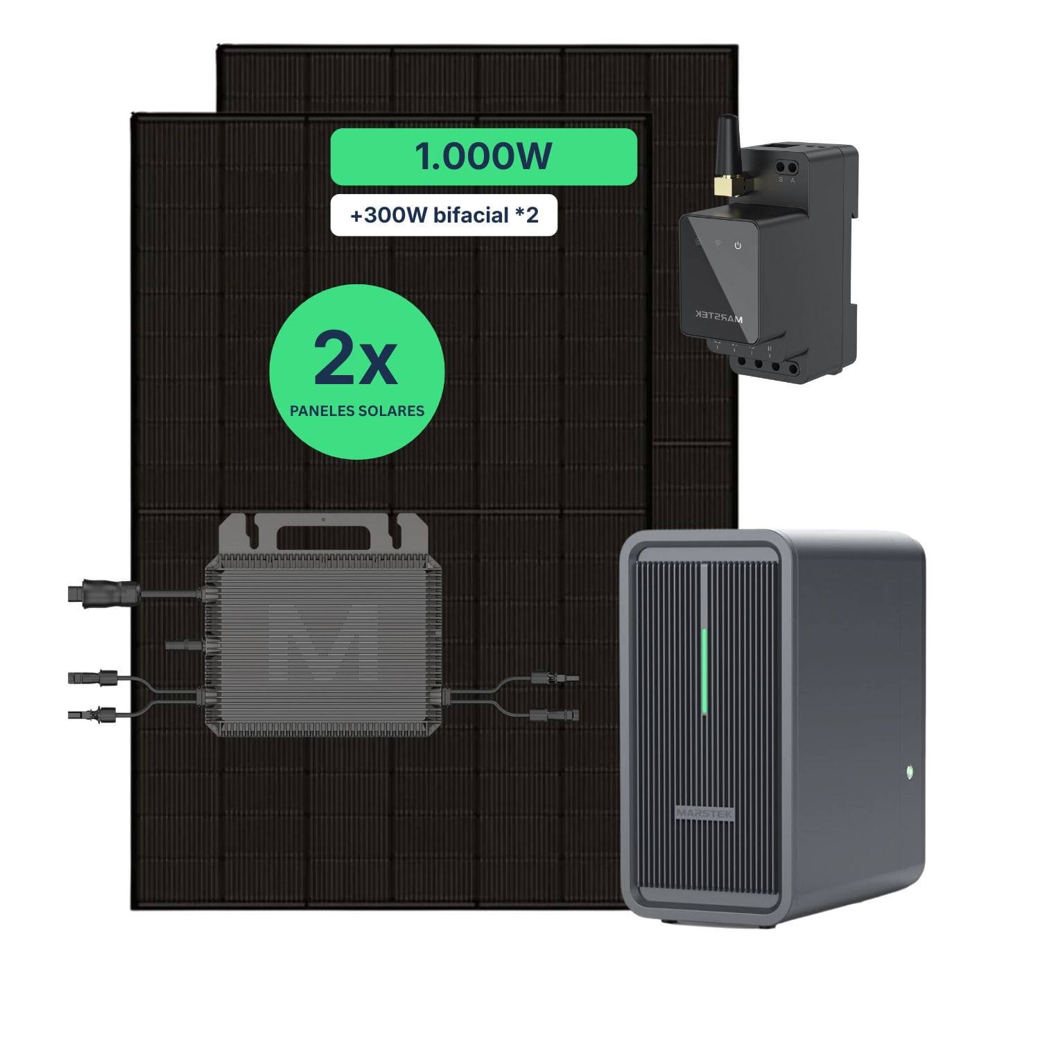 Kit Solar 1000W con Batería Marstek B2500D para Autoconsumo | Plug & Play