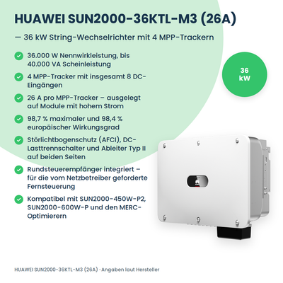 HUAWEI SUN2000-36KTL-M3 (26A) String-Wechselrichter 36 kW