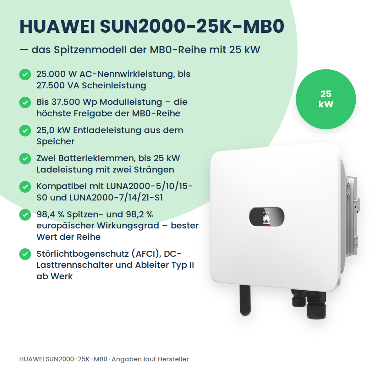 HUAWEI SUN2000-25K-MB0 Hybrid-Wechselrichter 25 kW